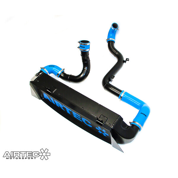 AIRTEC INTERCOOLER UPGRADE & BIG BOOST PIPE PACKAGE GLOSS BLACK, WHITE AIRTEC LOGO , PRO-SERIES BLACK