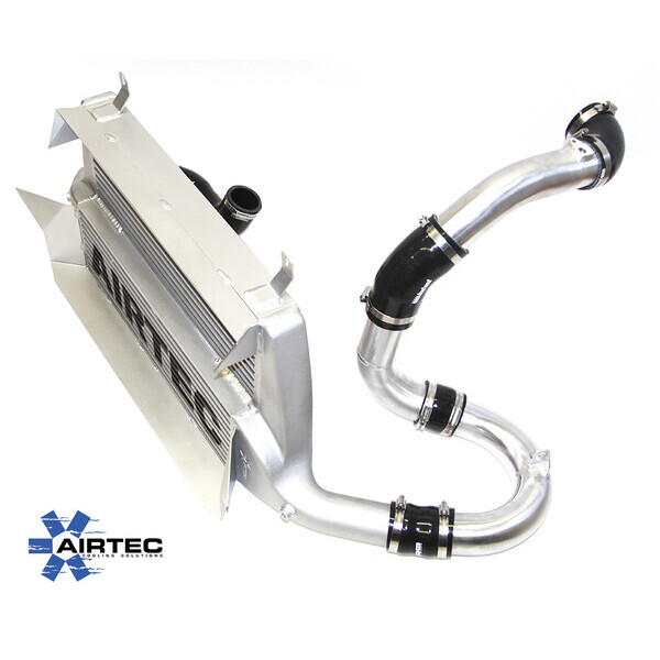 AIRTEC MOTORSPORT INTERCOOLER UPGRADE WITH BIG BOOST PIPE KIT – PRO-SERIES BLACK, WHITE AIRTEC LOGO