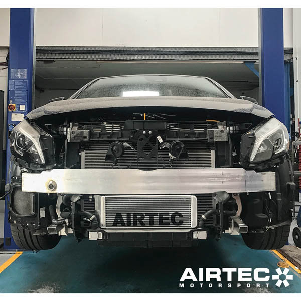AIRTEC MOTORSPORT CHARGECOOLER UPGRADE GLOSS BLACK, WHITE AIRTEC LOGO