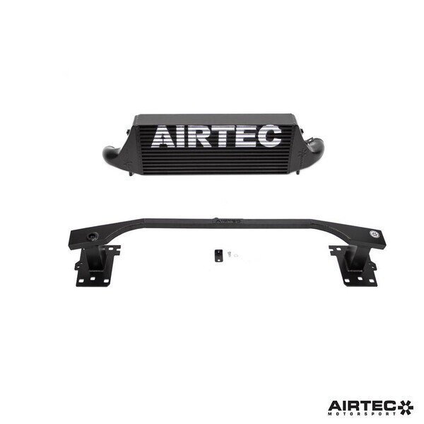 AIRTEC MOTORSPORT INTERCOOLER UPGRADE WHITE AIRTEC LOGO , WITH CRASH BAR