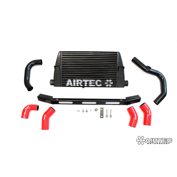 AIRTEC MOTORSPORT INTERCOOLER UPGRADE RACE RED, WHITE AIRTEC LOGO , PRO-SERIES BLACK
