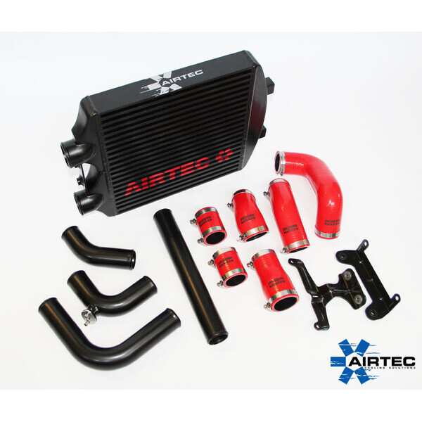 AIRTEC MOTORSPORT INTERCOOLER UPGRADE RACE RED, WHITE AIRTEC LOGO , PRO-SERIES BLACK