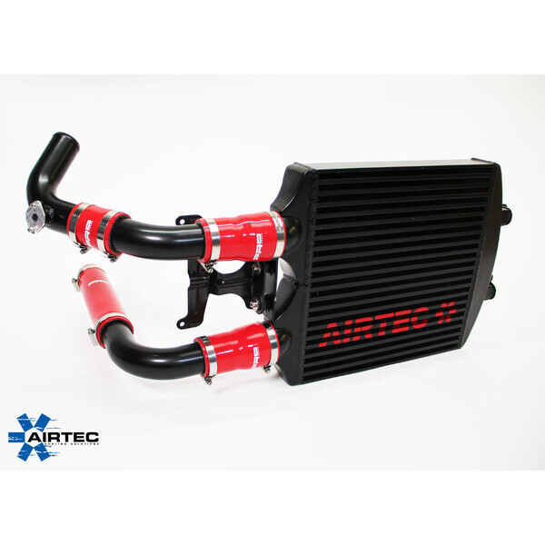 AIRTEC MOTORSPORT INTERCOOLER UPGRADE RACE RED, WHITE AIRTEC LOGO , PRO-SERIES BLACK