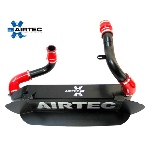 AIRTEC MOTORSPORT STAGE 3 100MM CORE GOBSTOPPER INTERCOOLER UPGRADE RED HOSES, WHITE AIRTEC LOGO