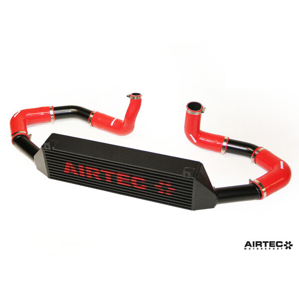 AIRTEC MOTORSPORT INTERCOOLER UPGRADE RACE RED, WHITE AIRTEC LOGO , PRO-SERIES BLACK
