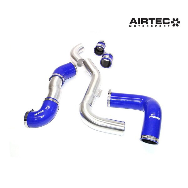 AIRTEC 2.5 INCH BIG BOOST PIPES WITH 70MM COLD SIDE GLOSS BLACK HOSES, PRO-SERIES BLACK PIPEWORK