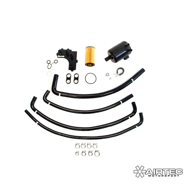 AIRTEC MOTORSPORT COMPLETE OIL BREATHER KIT GLOSS BLACK, PRO-SERIES BLACK