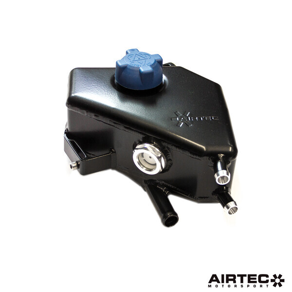 AIRTEC MOTORSPORT HEADER TANK MOTORSPORT SATIN SILVER, WITH PRO-SERIES BLACK CAP