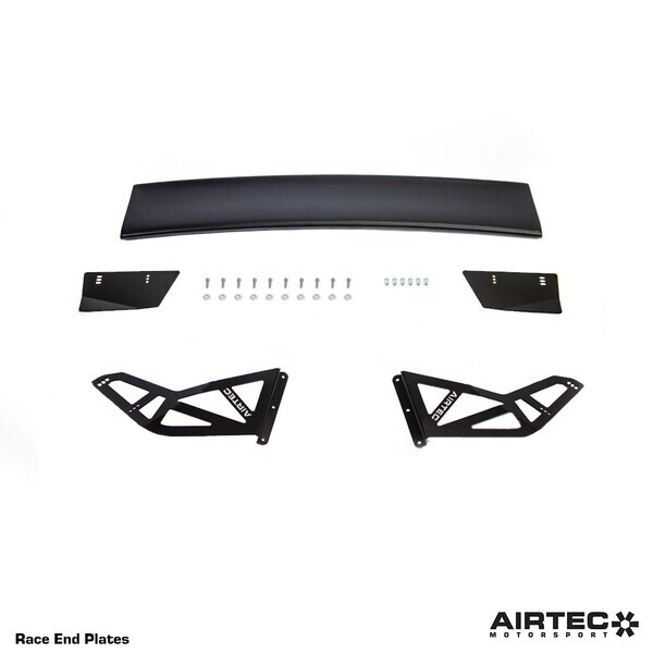 AIRTEC MOTORSPORT REAR WING RED ‘ROAD’ END PLATES, SATIN BLACK PAINT
