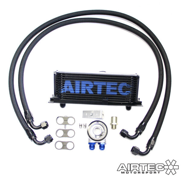 AIRTEC MOTORSPORT OIL COOLER KIT WHITE AIRTEC LOGO , WITHOUT THERMOSTAT HOUSING