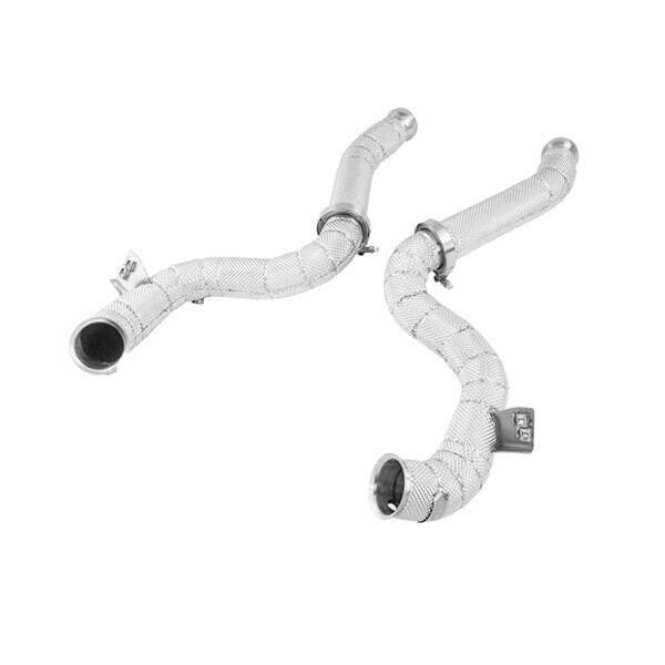 C63 AMG W205 ALPHA COMPETITION DECAT DOWNPIPES w/ HEAT SHIELDS