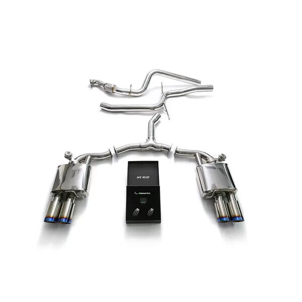 A4 B9 2WD NON-OPF ARMYTRIX EXHAUST SYSTEM W/QUAD BLUE