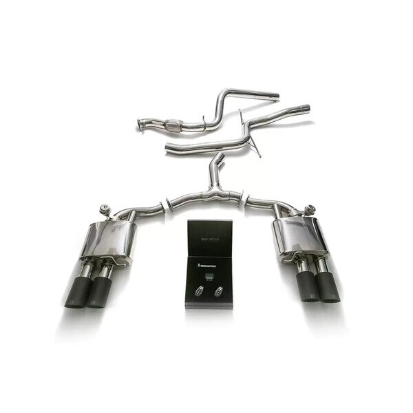 A4 B9 2WD NON-OPF ARMYTRIX EXHAUST SYSTEM W/QUAD BLACK