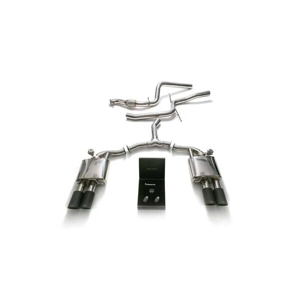 A4 B9 2WD NON-OPF ARMYTRIX EXHAUST SYSTEM W/QUAD BLACK