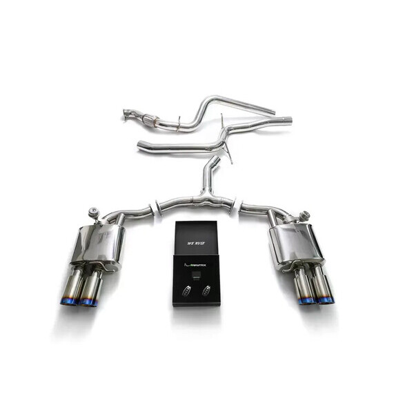 A4 B9 2.0T 4WD NON-OPF ARMYTRIX EXHAUST SYSTEM W/QUAD BLUE