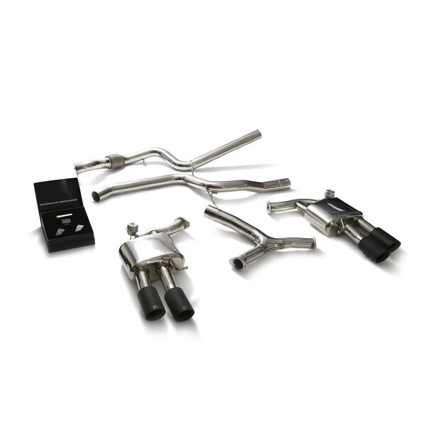 A5 B9 2.0T SPORTBACK 2WD NON-OPF ARMYTRIX EXHAUST SYSTEM W/QUAD BLUE