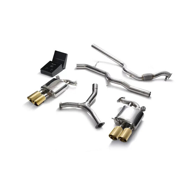 A5 B9 2.0T SPORTBACK 4WD NON-OPF ARMYTRIX EXHAUST SYSTEM W/QUAD GOLD