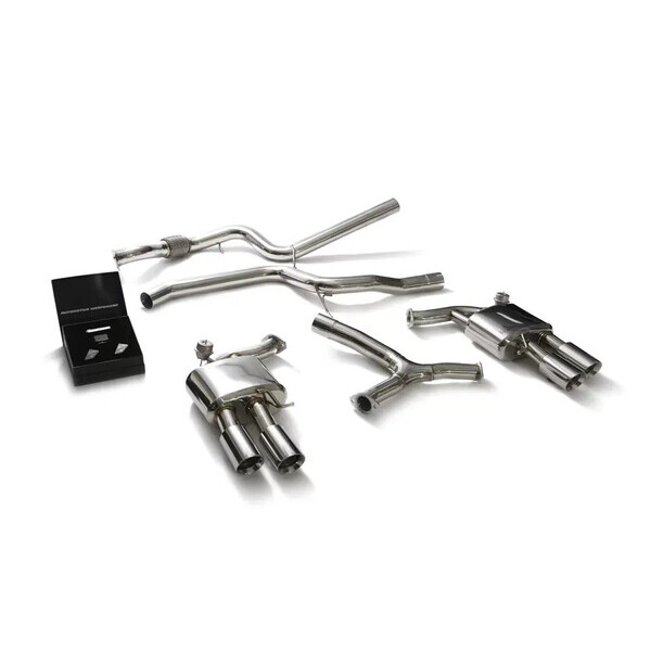 A5 B9 2.0T COUPÉ 2WD NON-OPF ARMYTRIX EXHAUST SYSTEM W/ QUAD CHROME