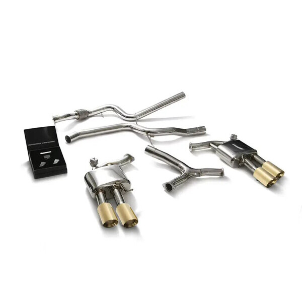 A5 B9 2.0T COUPÉ 2WD NON-OPF ARMYTRIX EXHAUST SYSTEM W/QUAD GOLD
