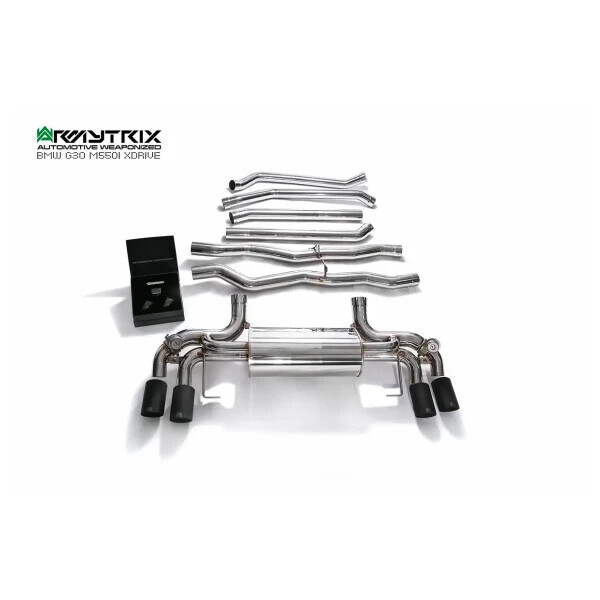 550I XDRIVE G3X NON-OPF ARMYTRIX EXHAUST SYSTEM W/QUAD MATTE BLACK