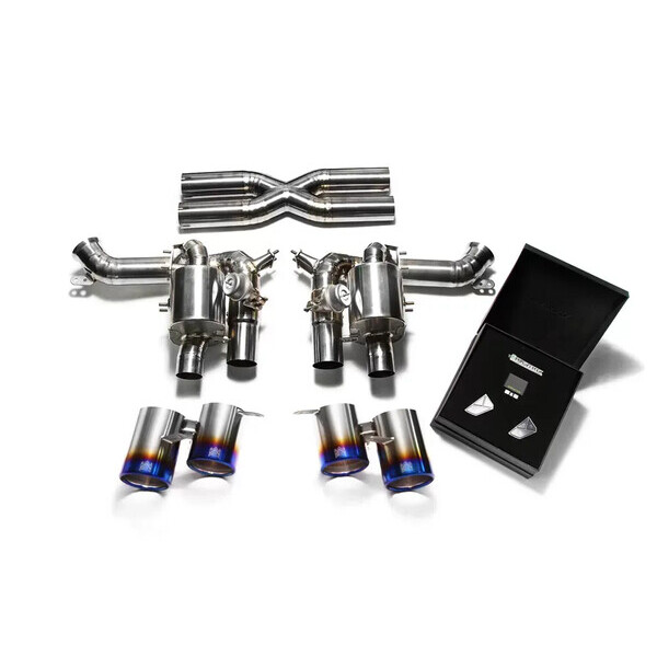 F12 BERLINETTA / F12 TDF ARMYTRIX TITANIUM EXHAUST SYSTEM W/QUAD TITANIUM BLUE