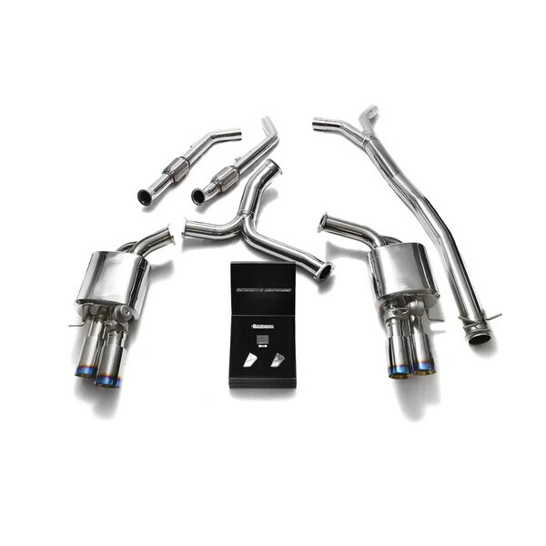 C43/C400/450 W205 NON-OPF ARMYTRIX EXHAUST SYSTEM W/QUAD BLUE COATED
