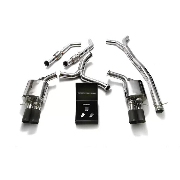 C43/C400/450 W205 NON-OPF ARMYTRIX EXHAUST SYSTEM W/QUAD MATTE BLACK