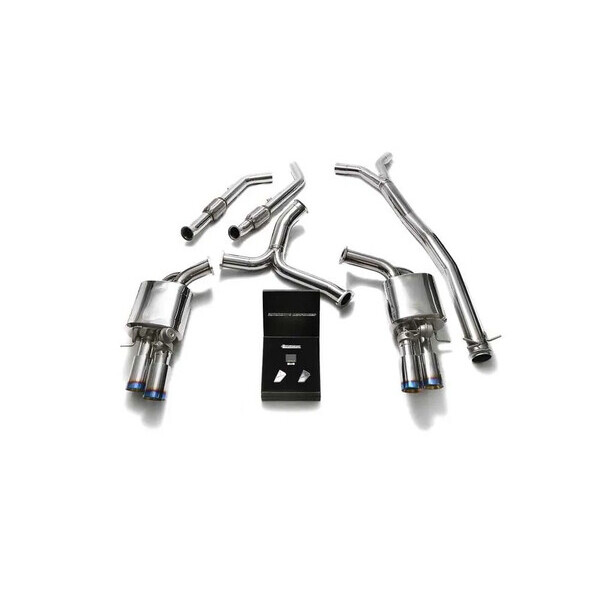 C43/C400/450 W205 NON-OPF ARMYTRIX EXHAUST SYSTEM W/QUAD TRUE TITANIUM BLUE