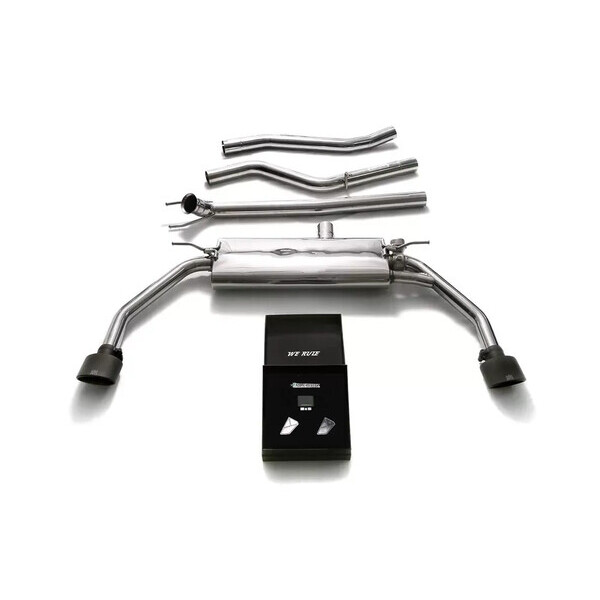 CLA180/200/250 C117 (2WD) EURO5 ARMYTRIX EXHAUST SYSTEM W/DUAL MATTE BLACK OVAL