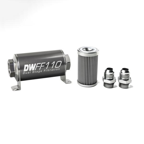 DeatschWerks 8-03-110-100K-10 10an 100 micron 110mm in line fuel filter kit