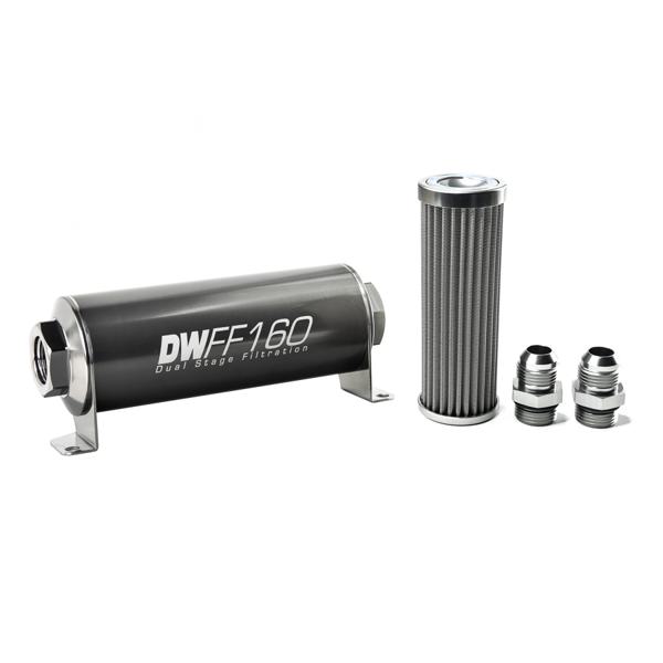 DeatschWerks 8-03-160-100K-10 10an 100 micron 160mm in line fuel filter kit