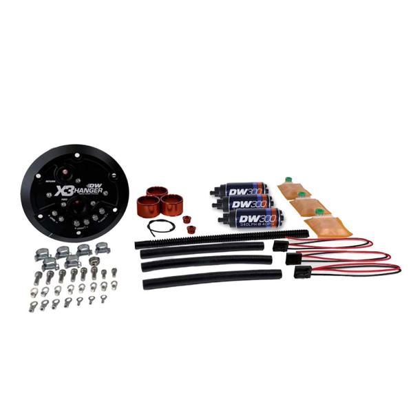 DeatschWerks 9-301-7031 x3 fuel pump hanger w dw300 fuel pumps